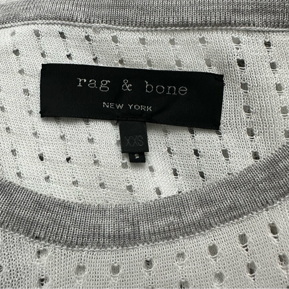 Rag & Bone White Split Back Pullover Sweater Aria… - image 2